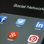 social media icon on a mobile device